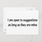 Für Vorschläge offen Postkarte (Vorne/Hinten)