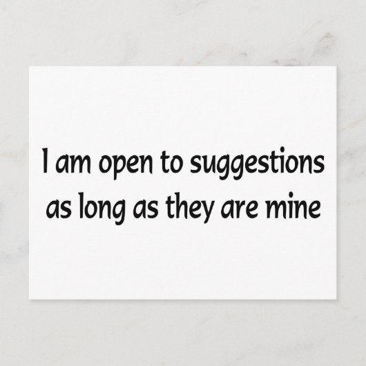 Für Vorschläge offen Postkarte (Vorderseite)