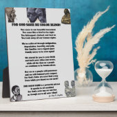 FÜR WAREN, DIE SAKE FARBE BLINDE Plakette Fotoplatte (Seite)