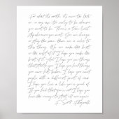 Für was es wert ist...F. Scott Fitzgerald Script Poster (Vorne)