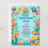 Für Water Park Cool Sommer Splash Pad 1. Geburtsta Einladung (Vorderseite)
