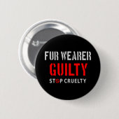 Fur wearer guilty - Stop cruelty Premium Face Mask Button (Vorne & Hinten)