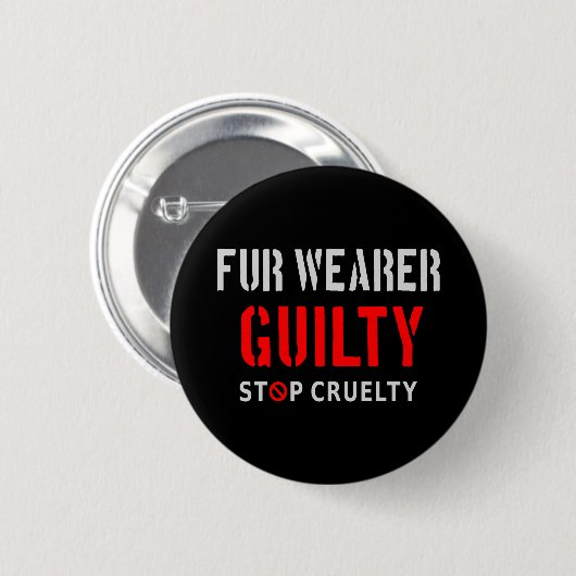 Fur wearer guilty - Stop cruelty Premium Face Mask Button (Vorne & Hinten)