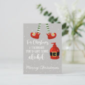 für Weihnachten dachte ich, du würdest gerne Alkoh Postkarte (Stehend Vorderseite)