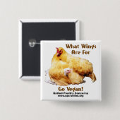 Für welche Flügel seien Sie - gehen Sie vegan Button (Vorne & Hinten)