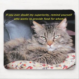 Für wen arbeitet wer? Katzen-Meme Mousepad