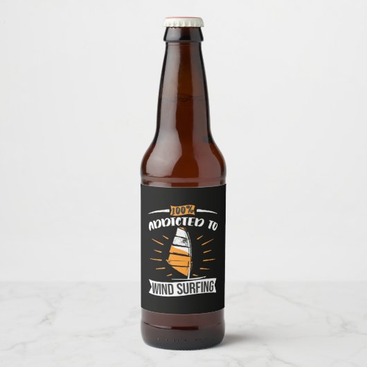 Für Windsurfen vorgesehen Bierflaschenetikett (Vorderseite)