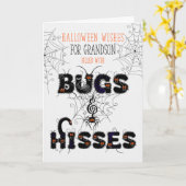 für Young Grandson Bugs and Hisses Halloween Karte (Gelbe Blume)