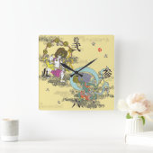 Furai. 風 雷 quadratische wanduhr (Zuhause)