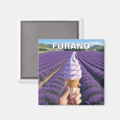 Furano Japan Lavender Fields Ice Cream Magnet (Vorderseite/Rückseite)