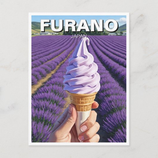 Furano Japan Lavender Fields Ice Cream Postkarte (Vorderseite)