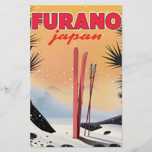 Furano Japanisches Reiseplakat. Briefpapier