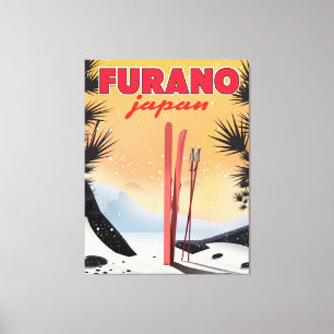 Furano Japanisches Reiseplakat. Leinwanddruck