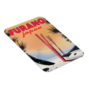 Furano Japanisches Reiseplakat. Magnet