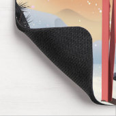 Furano Japanisches Reiseplakat. Mousepad (Ecke)