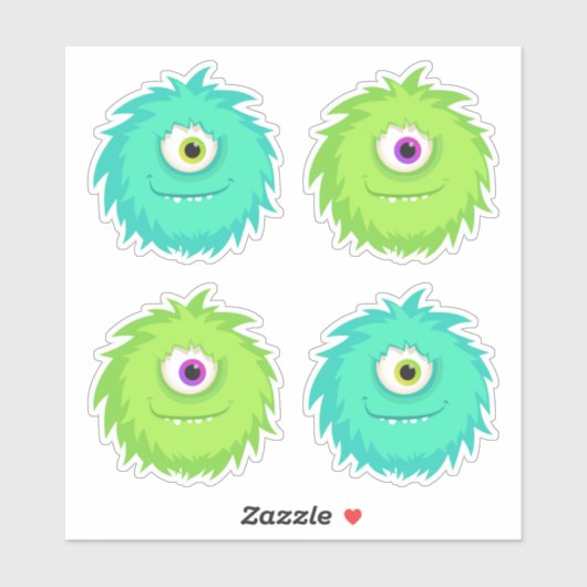Furball Niedlich Monster Aufkleber (Blatt)