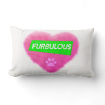 Furbulous Pink Furry Heart Kissen