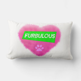 Furbulous Pink Furry Heart Kissen