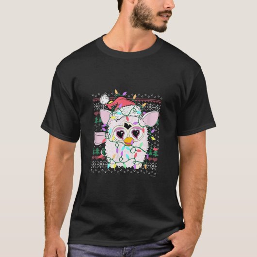 Furby Christmas Lights Sweater  T-Shirt (Vorderseite)