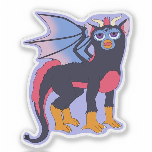 Furby Dragon Sticker (Vorderseite)
