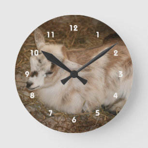 Furche kleine Ziegenpfeifchen Runde Wanduhr