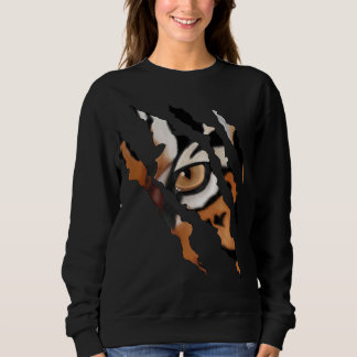 Furchenlose Tiger-Katzenauge-Silhouette Sweatshirt