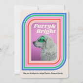 Furcht- & Bright Retro Stripe Hund Holiday Foto Ca Einladung (Vorderseite)