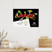 Furcht einflößender Jesus Poster (Küche)