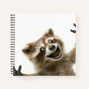 Furcht erregend glückliches Raccoon-Notebook Notizblock