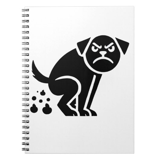 Furcht erregend lustiger Mad Kackend Hund Notizblock (Vorderseite)