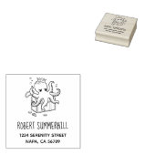 Furcht erregende Octopus Guarding Treasure Brustad Gummistempel (Stempel)