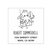 Furcht erregende Octopus Guarding Treasure Brustad Gummistempel (Prägung)