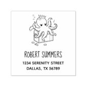 Furcht erregende Octopus Guarding Treasure Brustad Permastempel (Design)