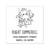 Furcht erregende Octopus Guarding Treasure Brustad Permastempel (Design)