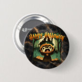 Furcht erregende Otter in Halloween-Kürbiskostüm Button (Vorne & Hinten)