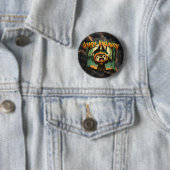 Furcht erregende Otter in Halloween-Kürbiskostüm Button (Beispiel)