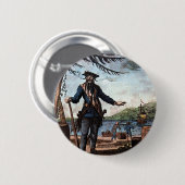 Furcht erregender Pirat Blackbeard! Button (Vorne & Hinten)