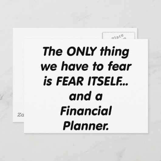 Furcht-Finanzplaner Postkarte (Vorne/Hinten)