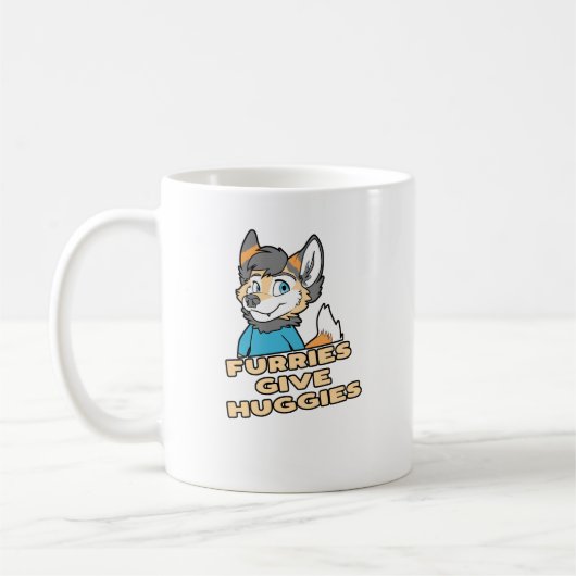 Furcht gibt Huggies Funny Furry Fandom Fursuit Gi Kaffeetasse (Links)