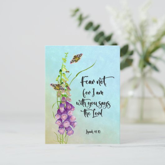 Furcht nicht, denn ich bin mit euch sagt der Herr Postkarte (Stehend Vorderseite)