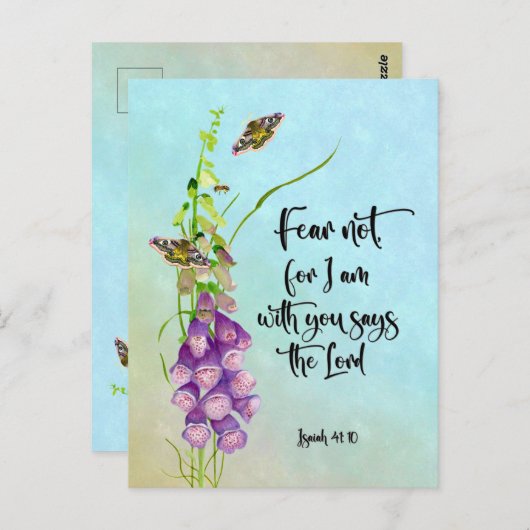 Furcht nicht, denn ich bin mit euch sagt der Herr Postkarte (Vorne/Hinten)