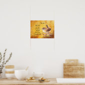 Furcht nicht ermutigen Wasserfarben-Vogel Poster (Küche)