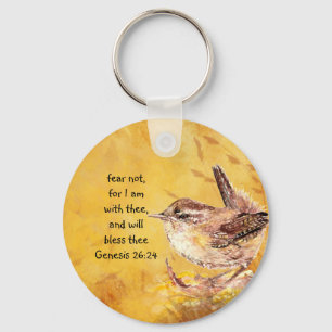 Furcht nicht ermutigen Wasserfarben-Vogel Schlüsselanhänger