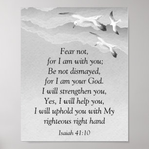Furcht nicht, Isaiah Scripture bin ich bei dir Isa Poster