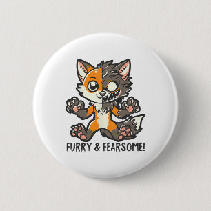 Furcht und Angst Halloween Werewolf Fox Button