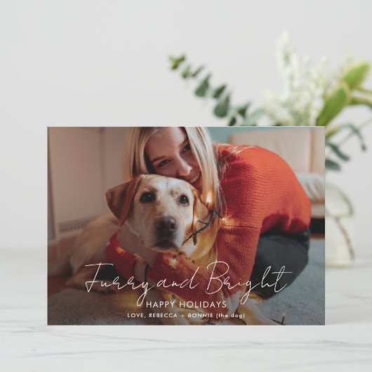 Furcht und Bright Script Foto Weihnachten (Stehend Vorderseite)