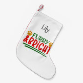 Furcht und hell mit Paw Prints Pet Themed Kleiner Weihnachtsstrumpf (Vorderansicht (hängend))