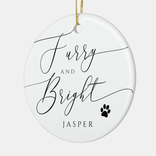 Furcht und Hund oder Katze Weihnachten Foto Keramik Ornament (Links)