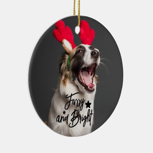 Furcht und Hund oder Katzen Foto Personalisiert Keramik Ornament (Rechts)