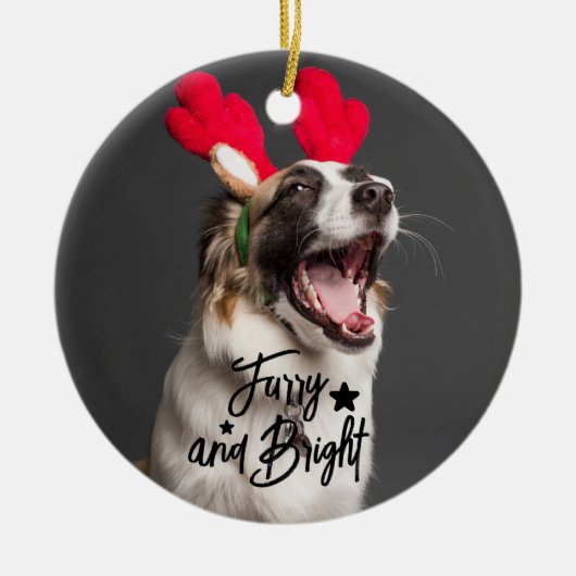 Furcht und Hund oder Katzen Foto Personalisiert Keramik Ornament (Vorne)
